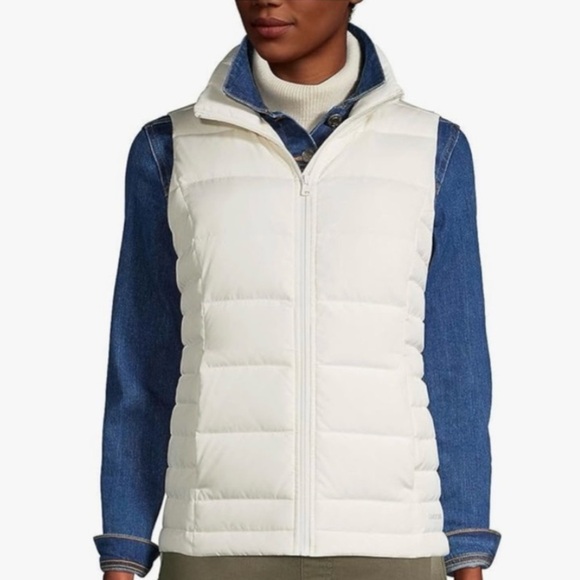 Lands' End Women's Ivory Down Puffer Vest Winter Casual M, LP, 1X - Picture 1 of 16